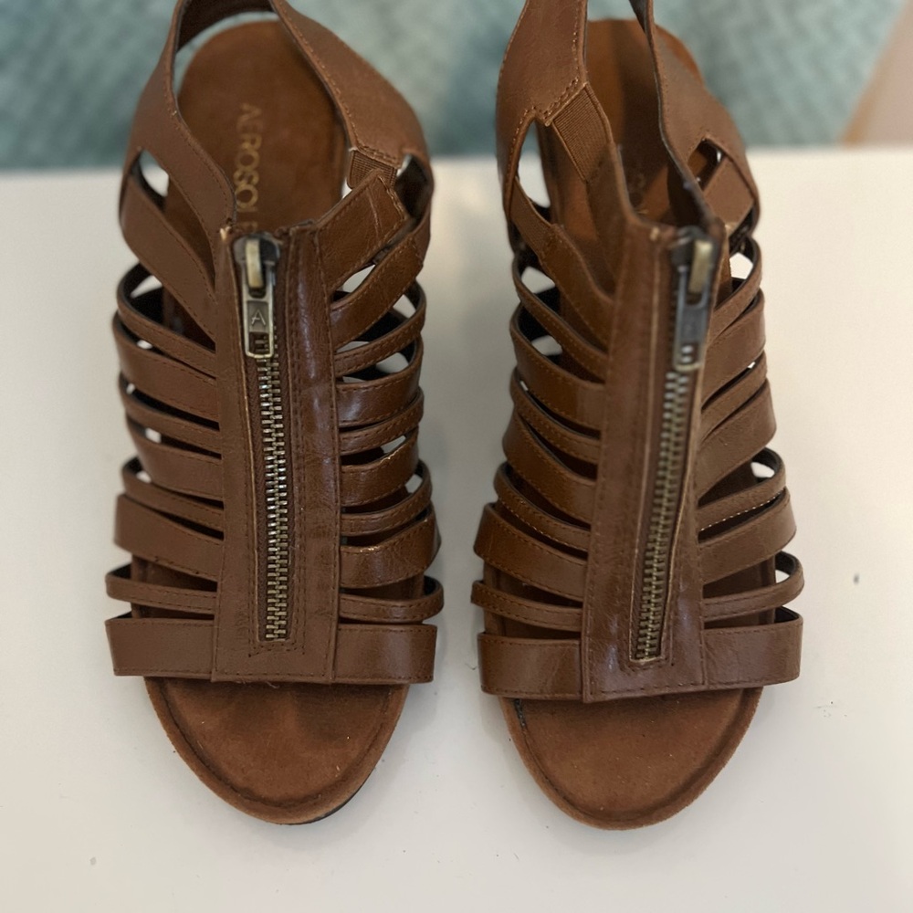 AEROSOLES Brown Wedge Sandals